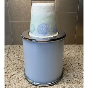 Vintage Dixie Cup Dispenser White Plastic Chrome Trim Bathroom Vanity Counter